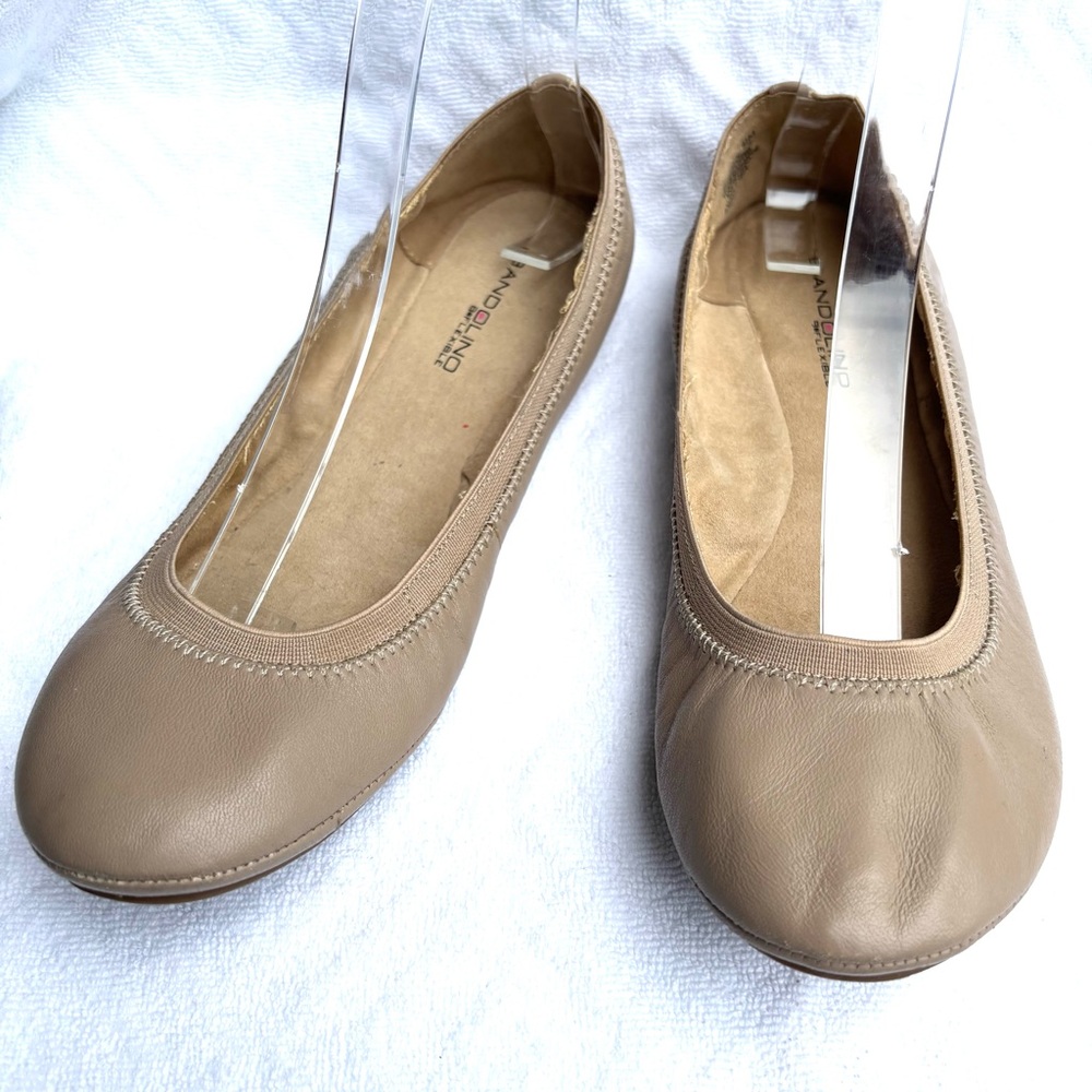 Bandolino Beige Leather Ballet Flats Sz 8.5